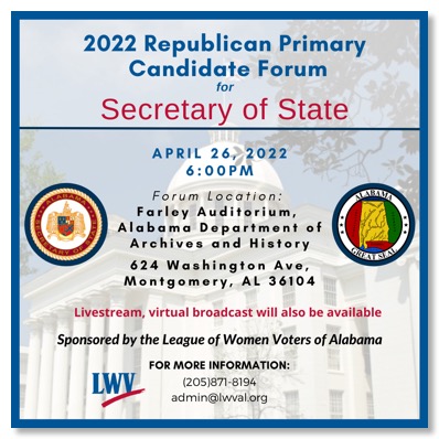 Instagram AL GOP Primary Secretary of State Candidate Forum